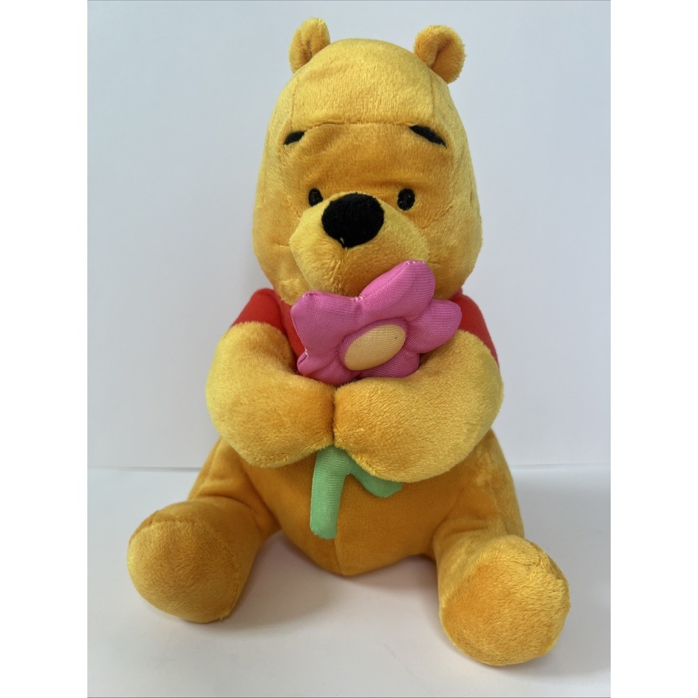 Disney Winnie the Pooh‎ Plush Pink Flower Spring Easter 9.5" Just Play